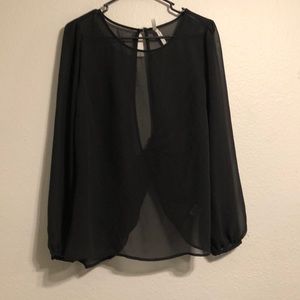 Black Blouse with criss cross detail on the back
